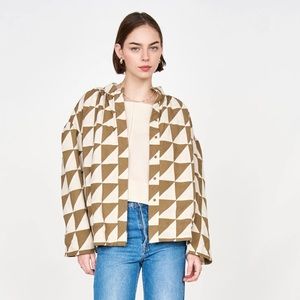 NWOT Mirth Bergen Jacket - Tannin Ecru Patchwork